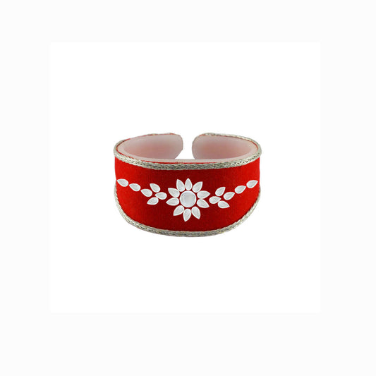 Red color kundun stud Acrylic Bracelet (Pack Of 1) (sku-ban5091)