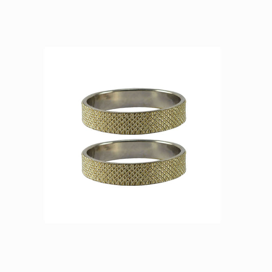 Golden Plain  Metal Bangle With Extra Large Size  (Pack Of 2) (sku-ban5422)