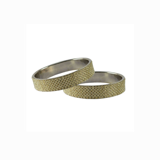 Golden Plain  Metal Bangle With Extra Large Size  (Pack Of 2) (sku-ban5422)