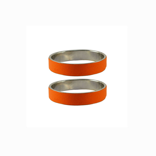 Orange Plain  Metal Bangle With Extra Large Size  (Pack Of 2) (sku-ban5423)