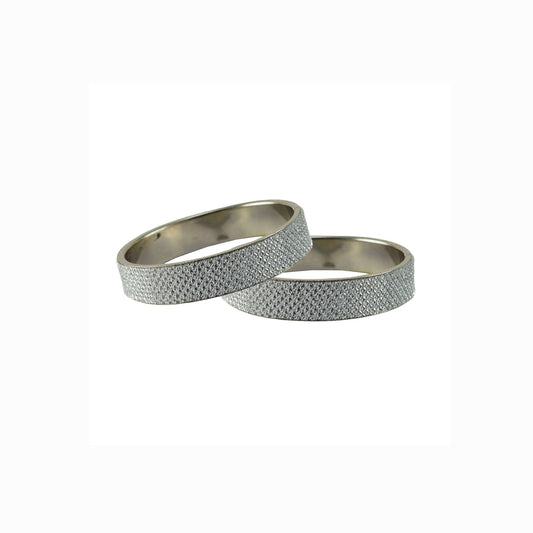 White Plain  Metal Bangle With Extra Large Size  (Pack Of 2) (sku-ban5426)