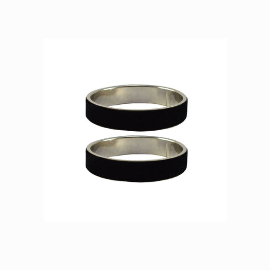 Black Plain  Metal Bangle With Extra Large Size  (Pack Of 2) (sku-ban5427)