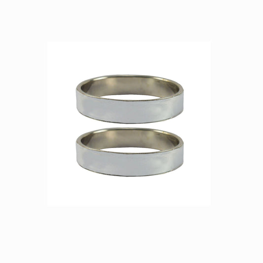 White Plain  Metal Bangle With Extra Large Size  (Pack Of 2) (sku-ban5432)
