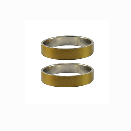 Golden Plain  Metal Bangle With Extra Large Size  (Pack Of 2) (sku-ban5433)