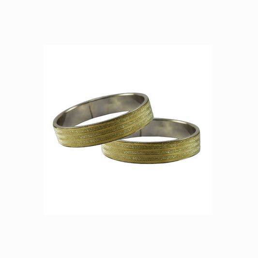 Golden Plain  Metal Bangle With Extra Large Size  (Pack Of 2) (sku-ban5434)