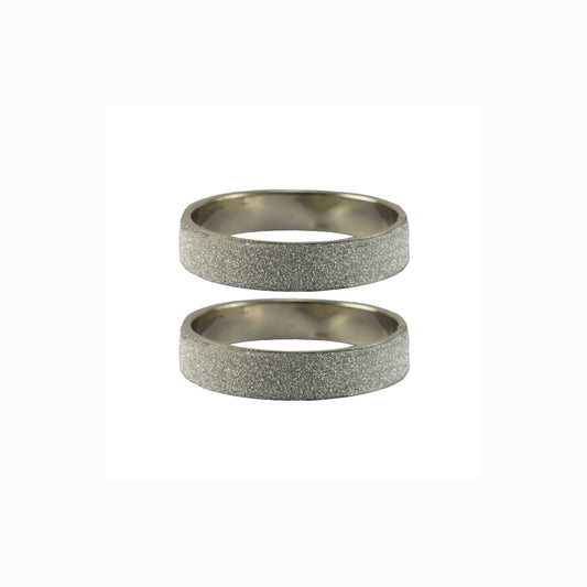 White Plain  Metal Bangle With Extra Large Size  (Pack Of 2) (sku-ban5435)