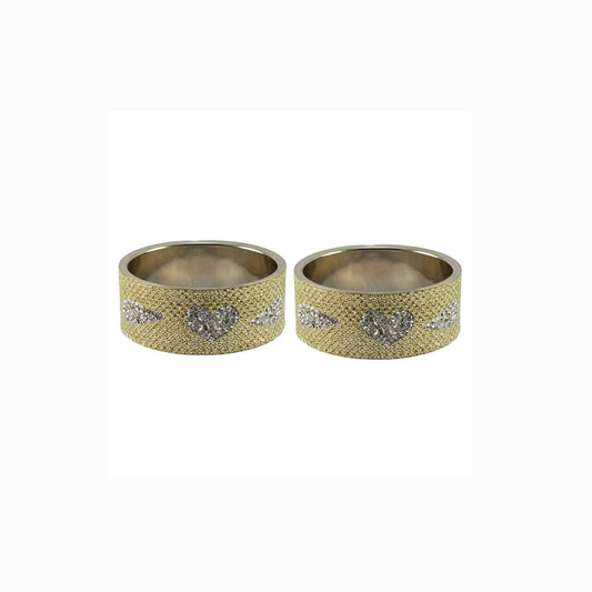 Golden Stone Stud Metal Bangle (Pack Of 2) (sku-ban5471)