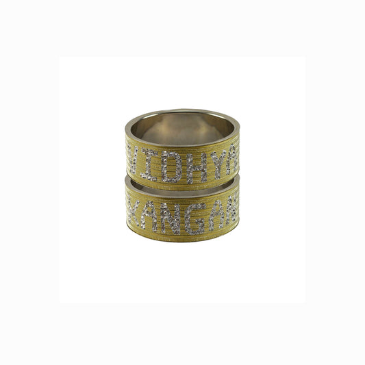 Print Your Name on Brass Bangle (Pack Of 2) (sku-ban5536)
