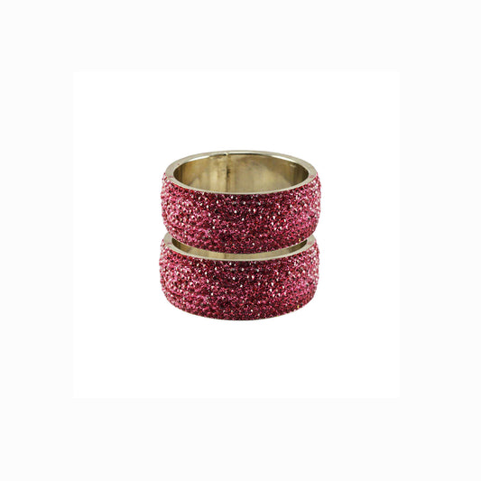 pink Stone Stud Brass Bangle (Pack Of 2) (sku-ban5586)