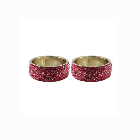 pink Stone Stud Brass Bangle (Pack Of 2) (sku-ban5586)