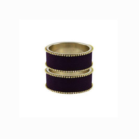 Black Plain  Brass Bangle (Pack Of 2) (sku-ban5588)