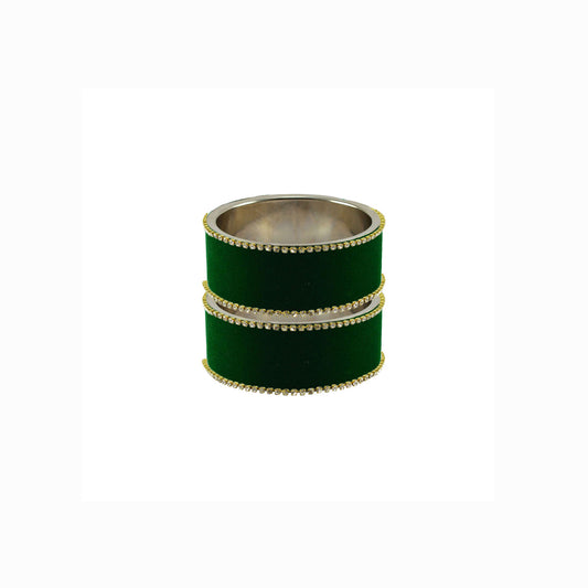Green Plain  Brass Bangle (Pack Of 2) (sku-ban5593)