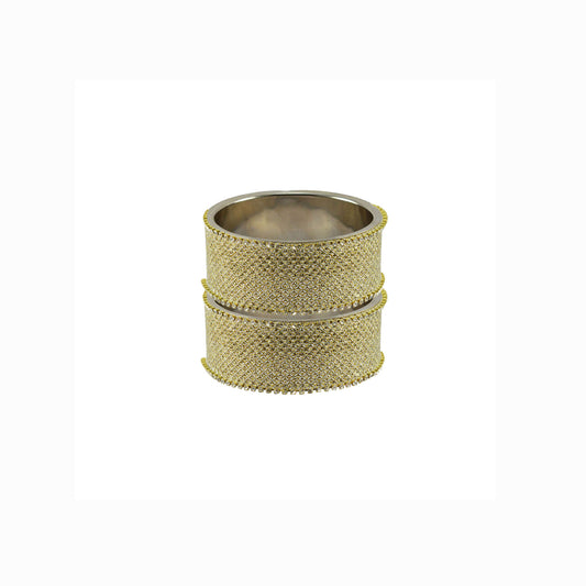 Golden Plain  Brass Bangle (Pack Of 2) (sku-ban5594)