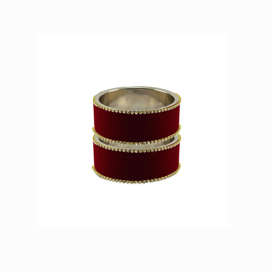 Maroon Plain  Brass Bangle (Pack Of 2) (sku-ban5596)