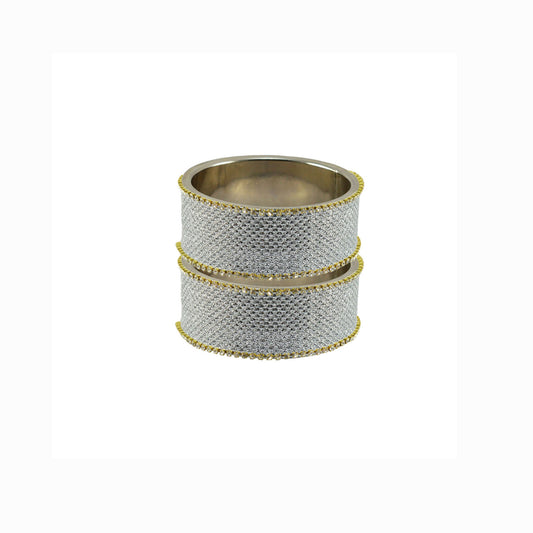 White Plain  Brass Bangle (Pack Of 2) (sku-ban5597)
