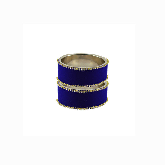 Blue Plain  Brass Bangle (Pack Of 2) (sku-ban5598)