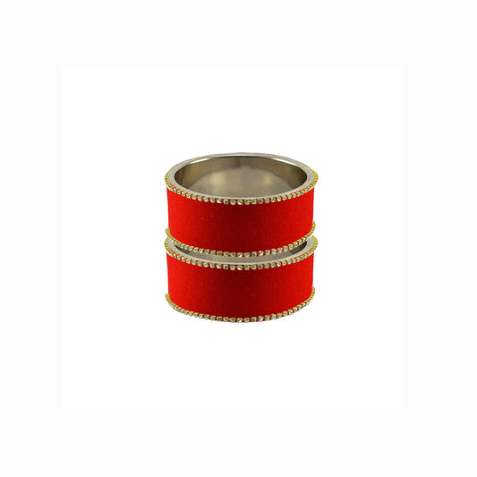 Red Plain  Brass Bangle (Pack Of 2) (sku-ban5599)