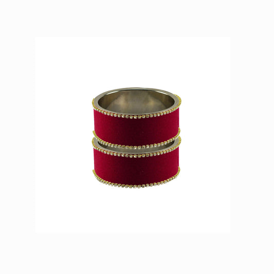 Maroon Plain  Brass Bangle (Pack Of 2) (sku-ban5601)