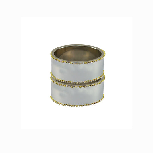 White Plain  Brass Bangle (Pack Of 2) (sku-ban5603)