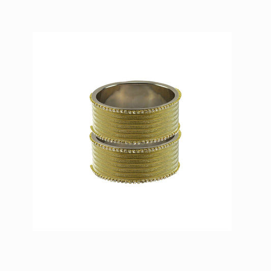 Golden Plain  Brass Bangle (Pack Of 2) (sku-ban5604)
