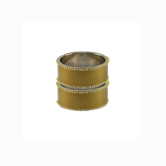 Golden Plain  Brass Bangle (Pack Of 2) (sku-ban5605)