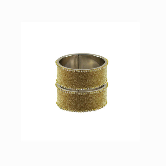 Golden Plain  Brass Bangle (Pack Of 2) (sku-ban5607)