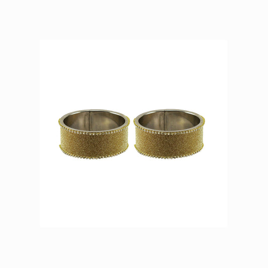 Golden Plain  Brass Bangle (Pack Of 2) (sku-ban5607)
