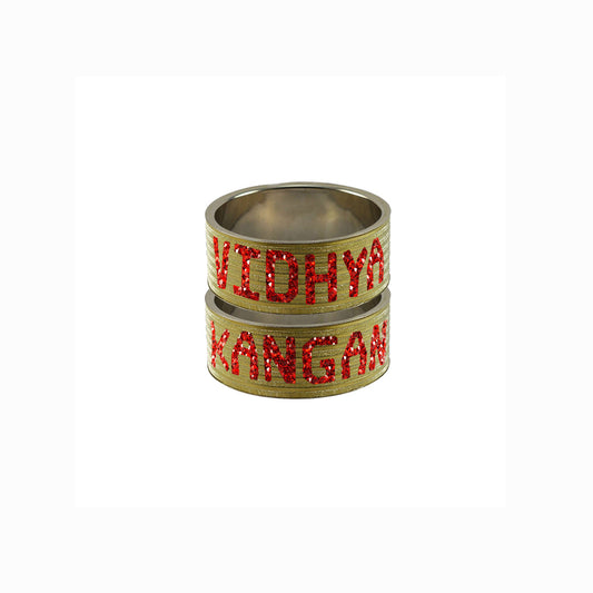 Print Your Name on Brass Bangle (Pack Of 2) (sku-ban5631)