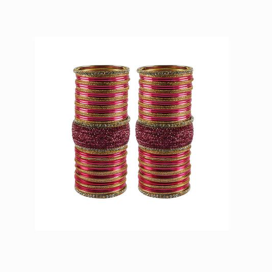 Rani Stone Stud Brass Bangle set  (Pack Of 106) (sku-ban5946)