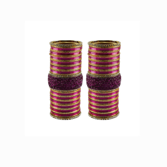 Rani Stone Stud Brass Bangle set  (Pack Of 106) (sku-ban5949)