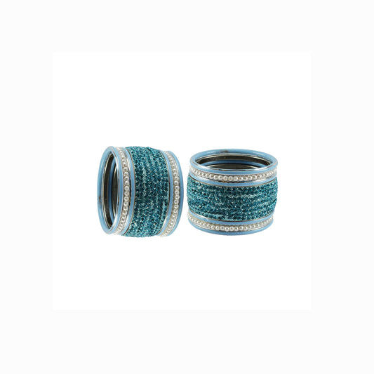 firozi Stone Stud Brass Bangle set  (Pack Of 14) (sku-ban6034)