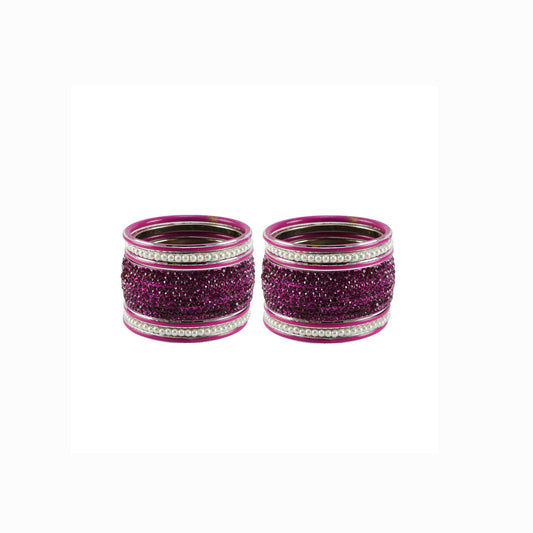 Rani Stone Stud Brass Bangle set  (Pack Of 14) (sku-ban6035)