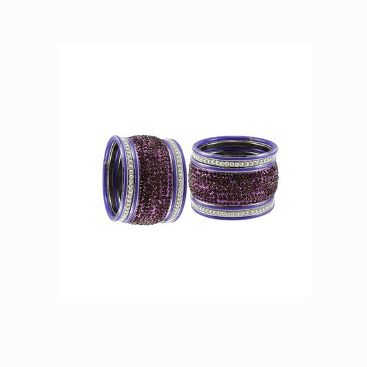 Jamani Stone Stud Brass Bangle set  (Pack Of 14) (sku-ban6038)