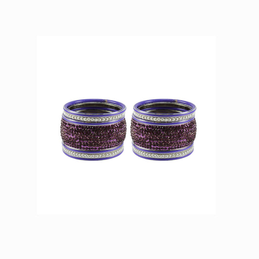 Jamani Stone Stud Brass Bangle set  (Pack Of 14) (sku-ban6038)