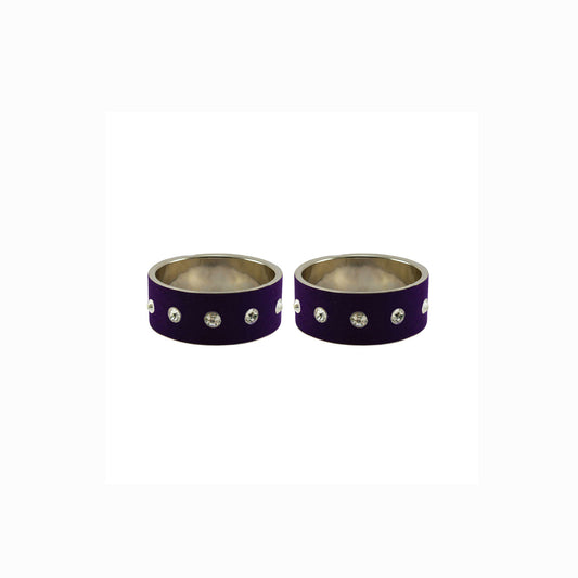 Jamani Stone Stud Metal Bangle (Pack Of 2) (sku-ban6149)