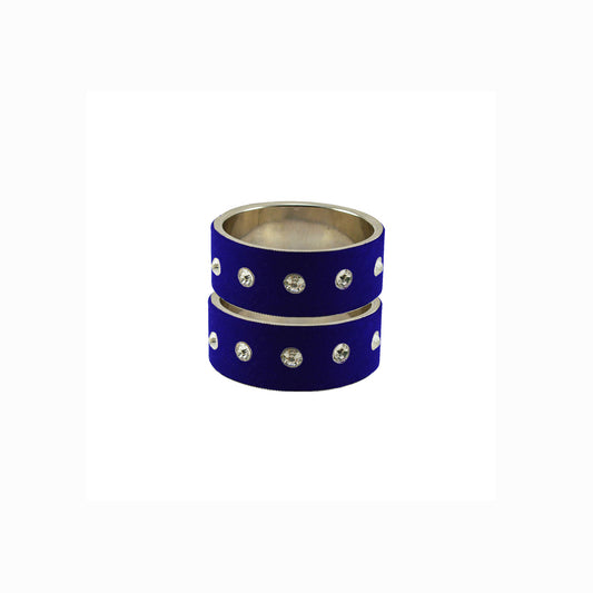 Blue Stone Stud Metal Bangle (Pack Of 2) (sku-ban6154)