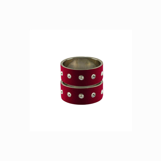 Maroon Stone Stud Metal Bangle (Pack Of 2) (sku-ban6156)