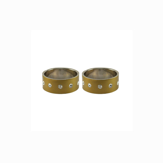 Golden Stone Stud Metal Bangle (Pack Of 2) (sku-ban6159)