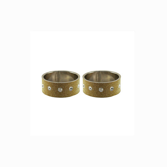 Golden Stone Stud Metal Bangle (Pack Of 2) (sku-ban6160)