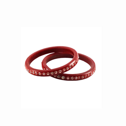 Red stone Acrylic Bangle With Very Extra Large Size  (Pack Of 2) (sku-ban916)