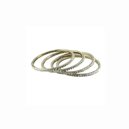 White stone Brass Bangle With Extra Large Size  (Pack Of 4) (sku-ban924)