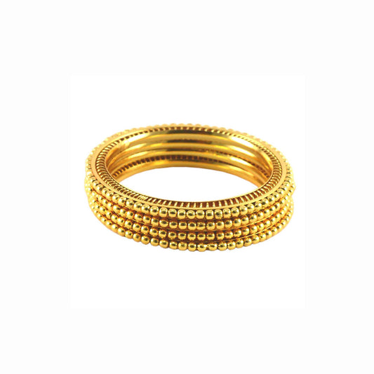 Golden Gold Platted  Brass Bangle With Extra Large Size  (Pack Of 4) (sku-ban926)