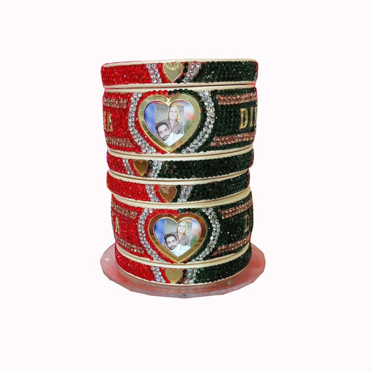 Print Your Name and photo on Bangle  Pack Of -6 (sku-bans29725) (4+A)