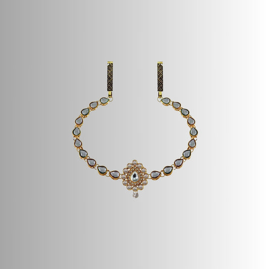 Multi Stone Stud-Gold Platted Brass  Waist Belt Pack Of-1 (sku-bro1045)