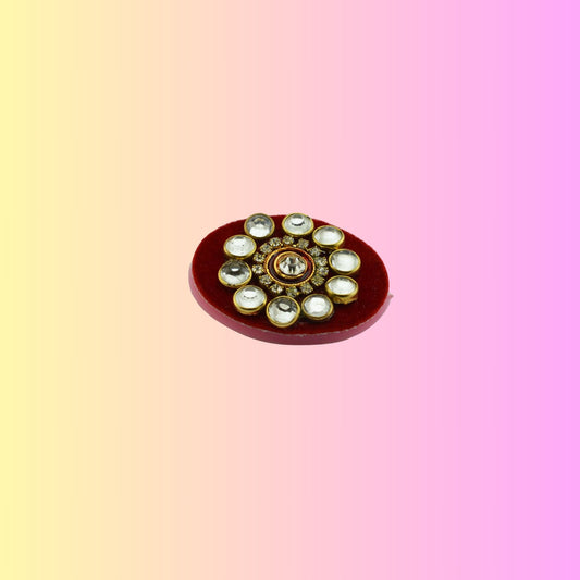 Multicolor  Kundun Stud Acrylic  Brooch Pack Of -1 (skubro1688)