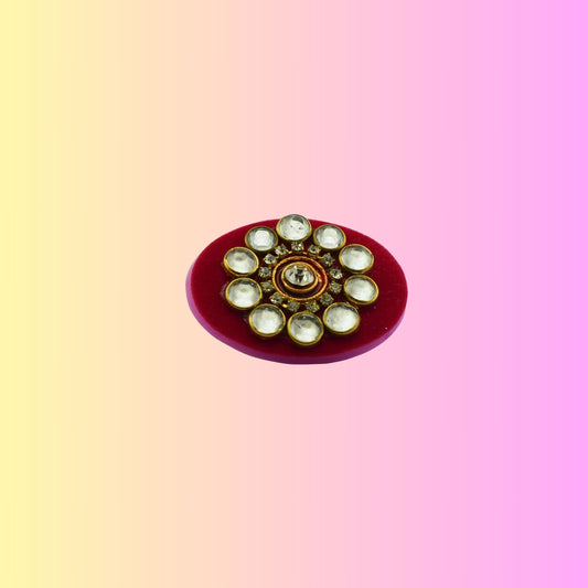 Multicolor  Kundun Stud Acrylic  Brooch Pack Of -1 (skubro1691)