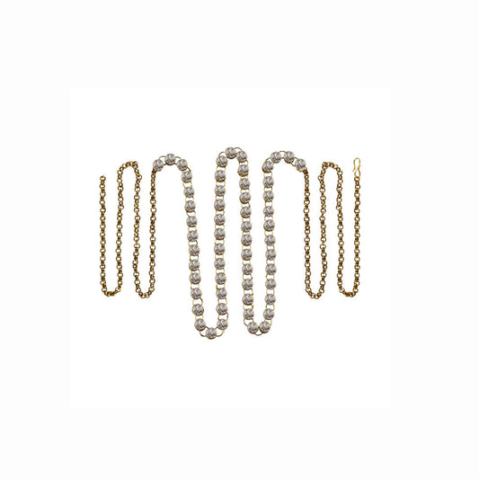 White Stone Stud-Gold Platted Brass  Waist Belt Pack Of-1 (sku-bro174)
