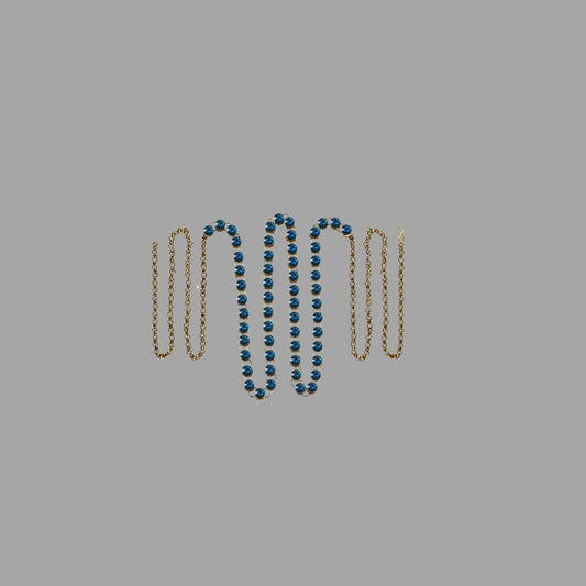 Firozi Stone Stud-Gold Platted Brass  Waist Belt Pack Of-1 (sku-bro175)
