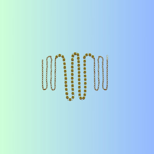 Yellow Stone Stud-Gold Platted Brass  Waist Belt Pack Of-1 (sku-bro179)