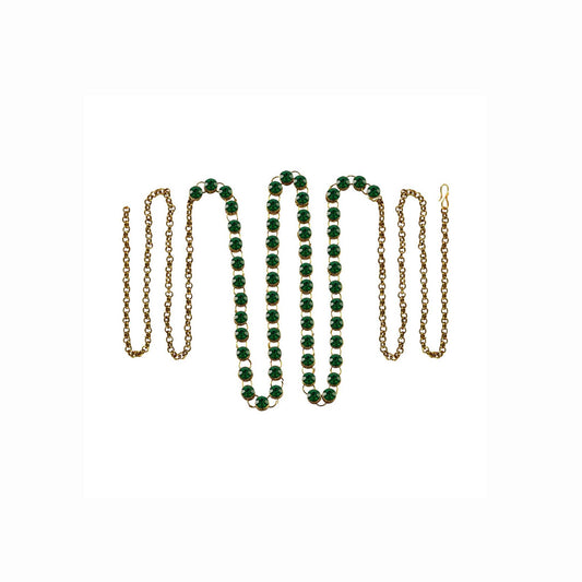 Green Stone Stud-Gold Platted Brass  Waist Belt Pack Of-1 (sku-bro184)
